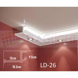  Ld-26 Декоративен профил за скрито led осветление ► 2метра (ld 26)