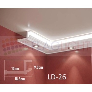  Ld-26 Декоративен профил за скрито led осветление ► 2метра (ld 26)