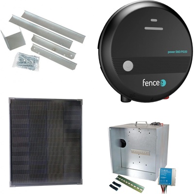 Fencee Premium sada solární ohradník - Kompletní přenosná schránka + 2J zdroj, panel 40 W