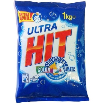 Ultra Hit Перилен препарат, прах, универсален, за бяло и цветно пране, 2 kg
