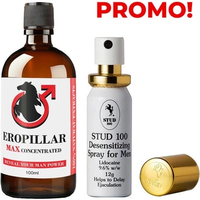 Промо! ! ! Спрей за задържане Stud 100 + EROPILLAR MAX Concentrated комплексен ефект за мъжко здраве