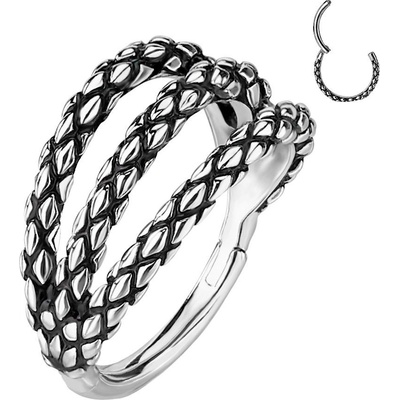 Šperky4U piercing kruh segment trojitý K01069ST-1210