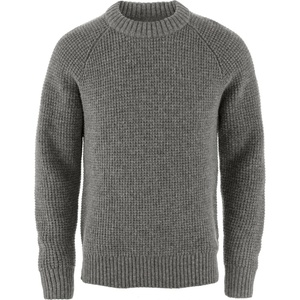 Fjällräven Мъжки вълнен пуловер Fjällräven Övik Waffle Knit Wool jumper - Grey / Melange - размер XXL (005-6879-0416)