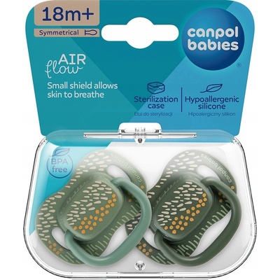 Canpol babies set symetrických silikon cumlíkov Mountains 2ks zelená