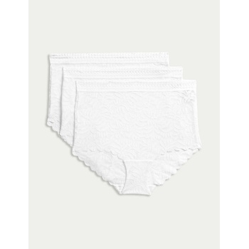 Marks & Spencer Дантелени бикини с технология Flexifit, 3 бр. Marks & Spencer бяла Marks & Spencer | Byal | ЖЕНИ | 12