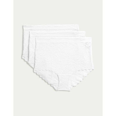 Marks & Spencer Дантелени бикини с технология Flexifit, 3 бр. Marks & Spencer бяла Marks & Spencer | Byal | ЖЕНИ | 12