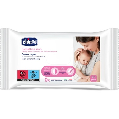 Chicco Breast Wipes мокри почистващи кърпички за гърди 72 бр