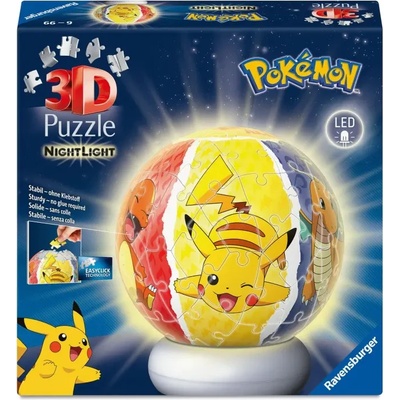Ravensburger - Puzzle Puzzleball Pokémon 3D LED - 40 - 99 piese