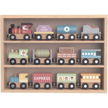 Tooky Toy Сет с дървени колички th647n