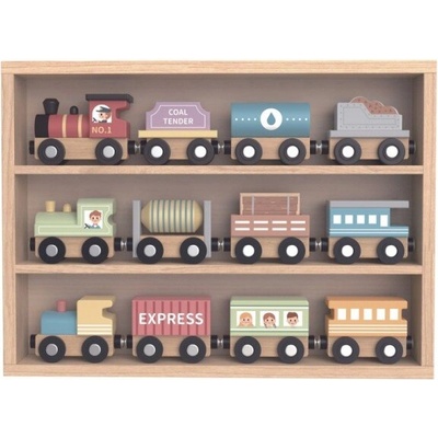 Tooky Toy Сет с дървени колички th647n