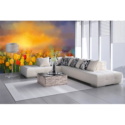 DIMEX ART Самозалепваща се флизелинова фототапета картина - жълти лалета 375 x 250 см