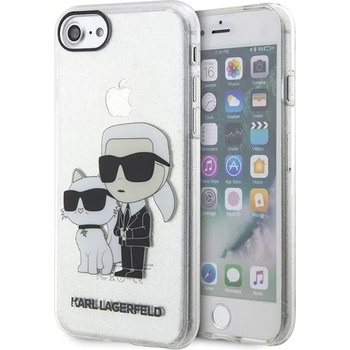 KARL LAGERFELD Кейс Karl Lagerfeld KLHCI8HNKCTGT за iPhone 7/8/ SE 2020 / SE 2022, прозрачен, твърд, Gliter Karl&Choupette (KF001581-0)