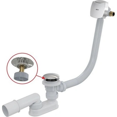 Alcadrain Vaňový sifón 120 cm click/clack s prepadom, chróm A508CKM-120