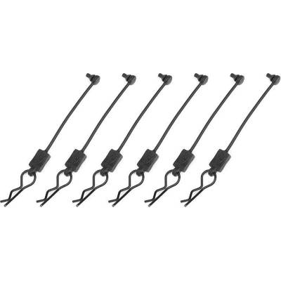 Team corally Щипки за купе с ластици Team Corally - Body Clip Retainer w/ Body clip - Black - 6 pcs C-00180-614 (C-00180-614)