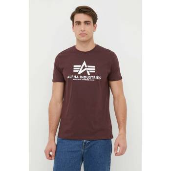 Alpha Industries Памучна тениска Alpha Industries Basic T-Shirt в бордо с принт 100501.21 (100501.21)