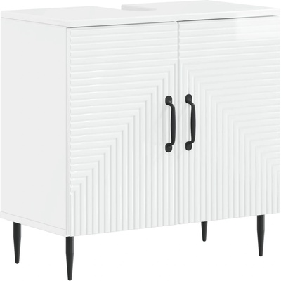 vidaXL Шкаф за мивка в баня HAARLEM Бял гланц 59, 5 x 31, 5 x 59 см (896789)