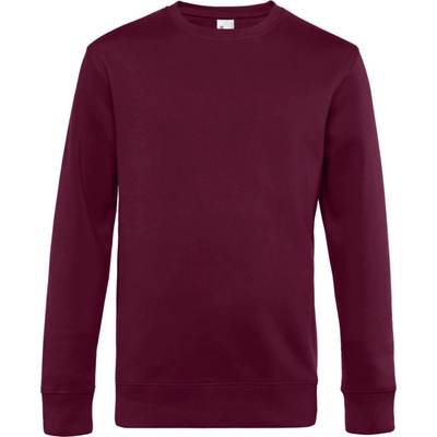 B&C mikina KING Crew Neck pánská COT-01U01Kx5500 Třešeňová tmavá
