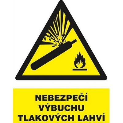 MAGG Pozor tlakové lahve - žlutá samolepka A4