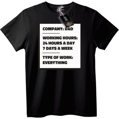 NOONEBRAND Тениска Татко 24/7 на Работа - 4XL, Black