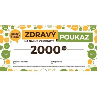 Dárkový poukaz na 2000 Kč Zdraví s chutí
