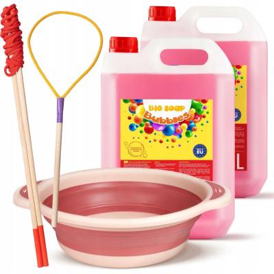 MBTOYS Tekutina na bublifuk 10L a 2 tyčky a miska 3L