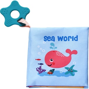 KikkaBoo Образователна текстилна книжка с чесалка Sea world (31201010270)