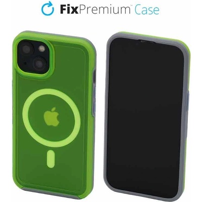FixPremium Clear s MagSafe iPhone 14 neon zelené