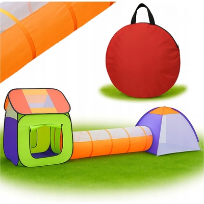 tectake 401027 stanový set se spojovacím tunelem s 200 míčky barevná – Zboží Dáma