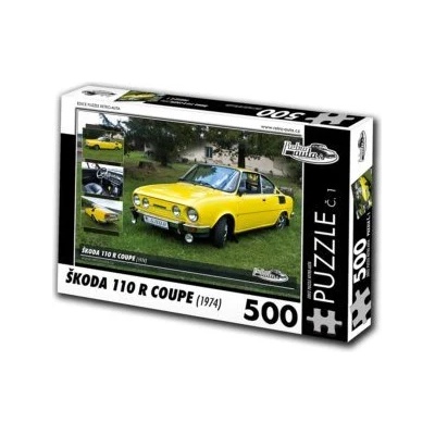 Retro cars - Puzzle Škoda 110 R Coupe (1974) - 500 piese