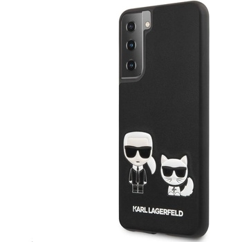 KARL LAGERFELD PU Karl & Choupette Case - дизайнерски кожен кейс за Samsung Galaxy S21 (черен)
