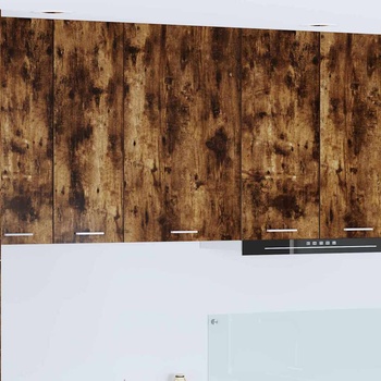 vidaXL Висящ шкаф с рафт с врата Riga Димящ дъб и бяло 50 x 31 x 80 см (884270)