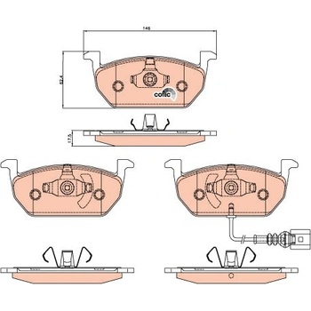 TRW Sada brzdových platničiek kotúčovej brzdy GDB2080