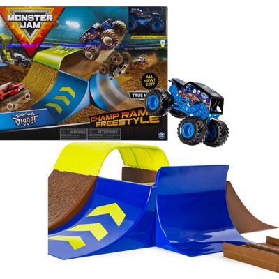Spin Master Sada vozidel Monster Jam Ramp a Son-Uva Digger True Metal