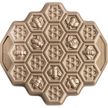 Nordic Ware forma v tvaru včelí plástve Honeycomb Pull-Apart zlatá 2,4 l