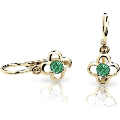 Cutie Jewellery zlaté dětské náušnice C1944-10-X-1 zelená
