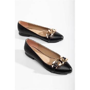 Moda Trend Дамски балерини с метален елемент - Черни #366131 (366131_Черно)