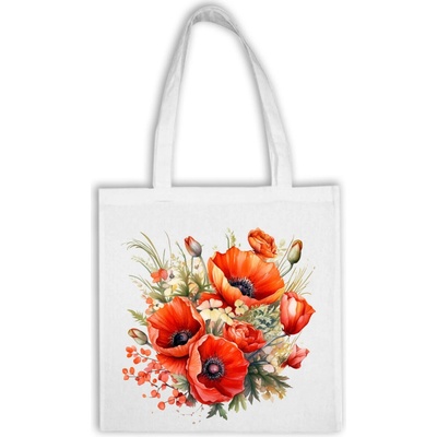 Bavlnená taška Kvety 18 Obojstranná potlač
