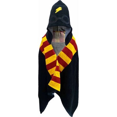 CurePink Osuška ručník s kapucí Harry Potter Bradavice 70 x 140 cm