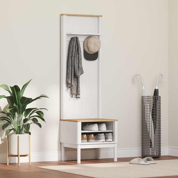 vidaXL Шкаф за коридор с рафт FLORO Бяло 50 x 40 x 158 см Солиден бор (42011246)