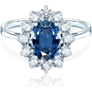 SAVICKI Пръстен Heart of The Ocean: бяло злато, син сапфир