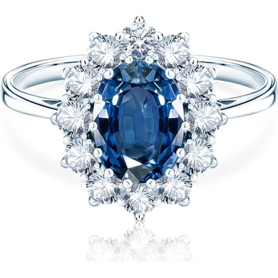 SAVICKI Пръстен Heart of The Ocean: бяло злато, син сапфир