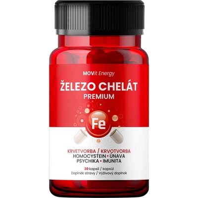 MOVit Železo Chelát Premium 90 kapslí