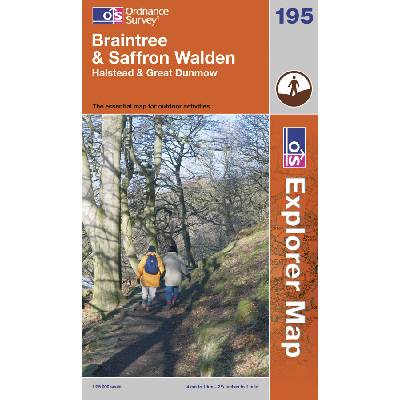 Braintree / Saffron Walden 1:25.000 turistická mapa OS #195