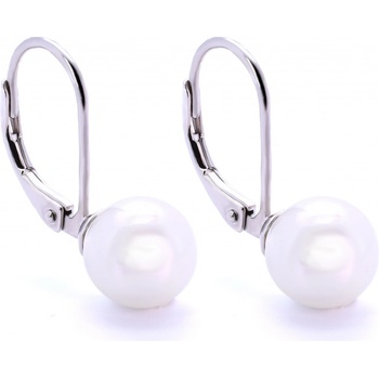 Rafity stříbrné s bílou perlou E0070KL-06