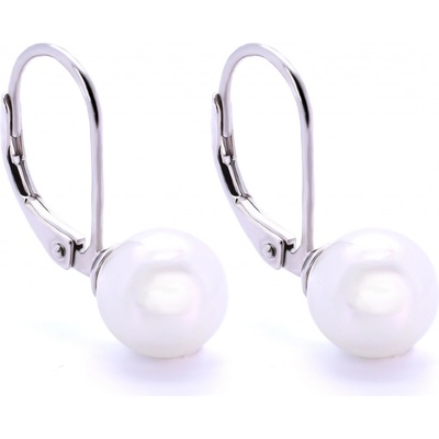 Rafity stříbrné s bílou perlou E0070KL-06