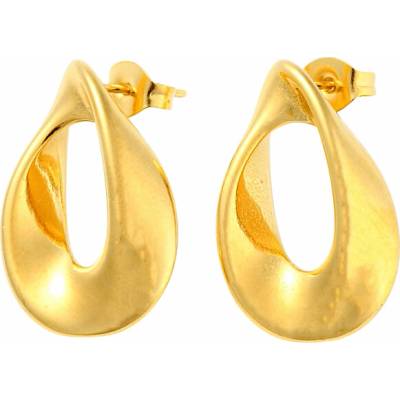 Nefertitis Náušnice z nerezové oceli Twist Teardrops NF63737 cca 1,4 x 2,1 cm