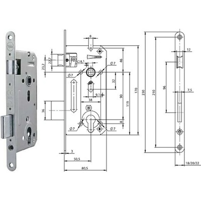 Yale 5140/20 PP 80 mm AA001793 – Zbozi.Blesk.cz