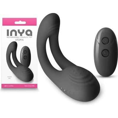 Вибратор за двойки с дистанционно, 15см. - INYA Utopia Black (NSTOYS0905)