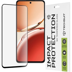 Techsuit Протектор за Oppo Reno12 F 4G / Reno12 F 5G / Reno12 FS - 111D Full Cover / Full Glue Glass - Черен