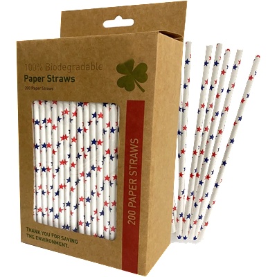 Horecano BARWARE-Сламки хартиени в хартиена кутия 200 бр. ЗВЕЗДИЧКИ Ø0.6х19.6cm. (HC-93977) 194627 (0193977)